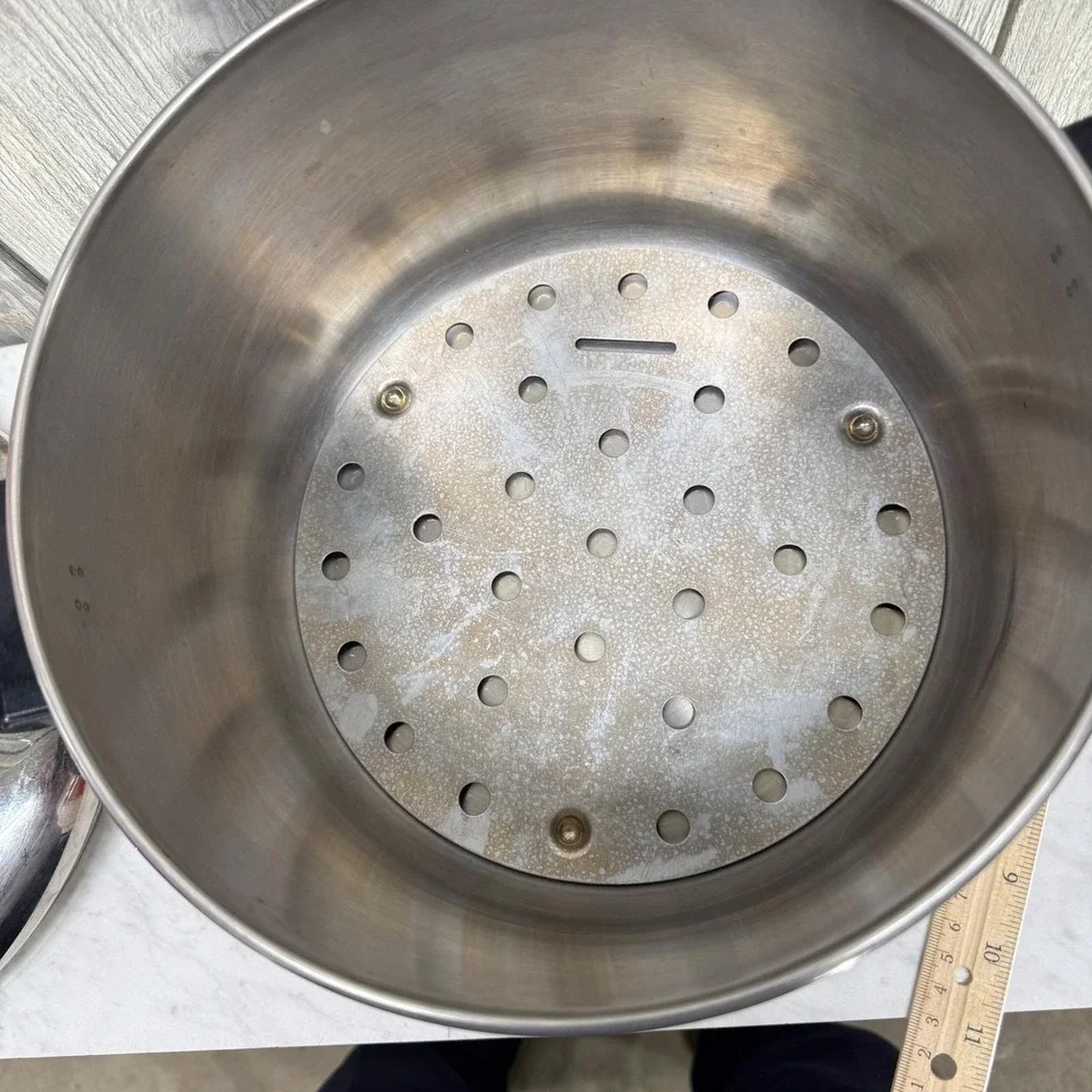 Farberware 8 Qt Stockpot Aluminum Clad Stainless Steel with Lid Steamer Insert